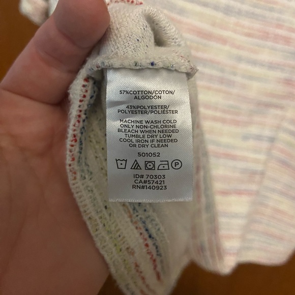 LOFT Multi Color Tweed Short Puff Sleeve Top Size XL - Picture 5 of 5